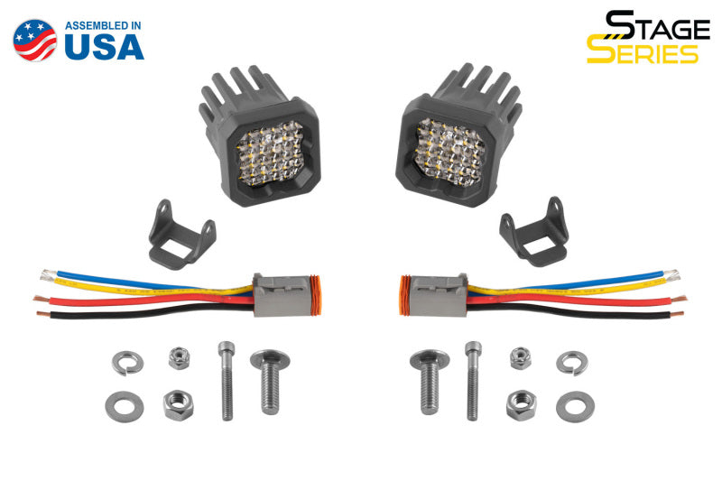 Diode Dynamics Stage Series C1R - White Flood Standard LED Pod (Pair) - DD7423P