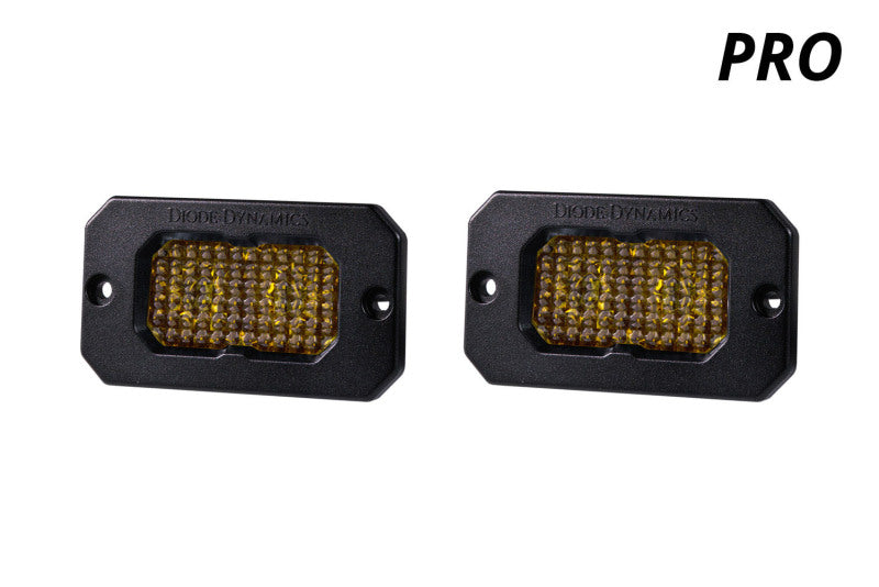 Diode Dynamics Stage Series 2in LED Pod Pro - Yellow Combo Flush ABL (Pair) - DD6735P