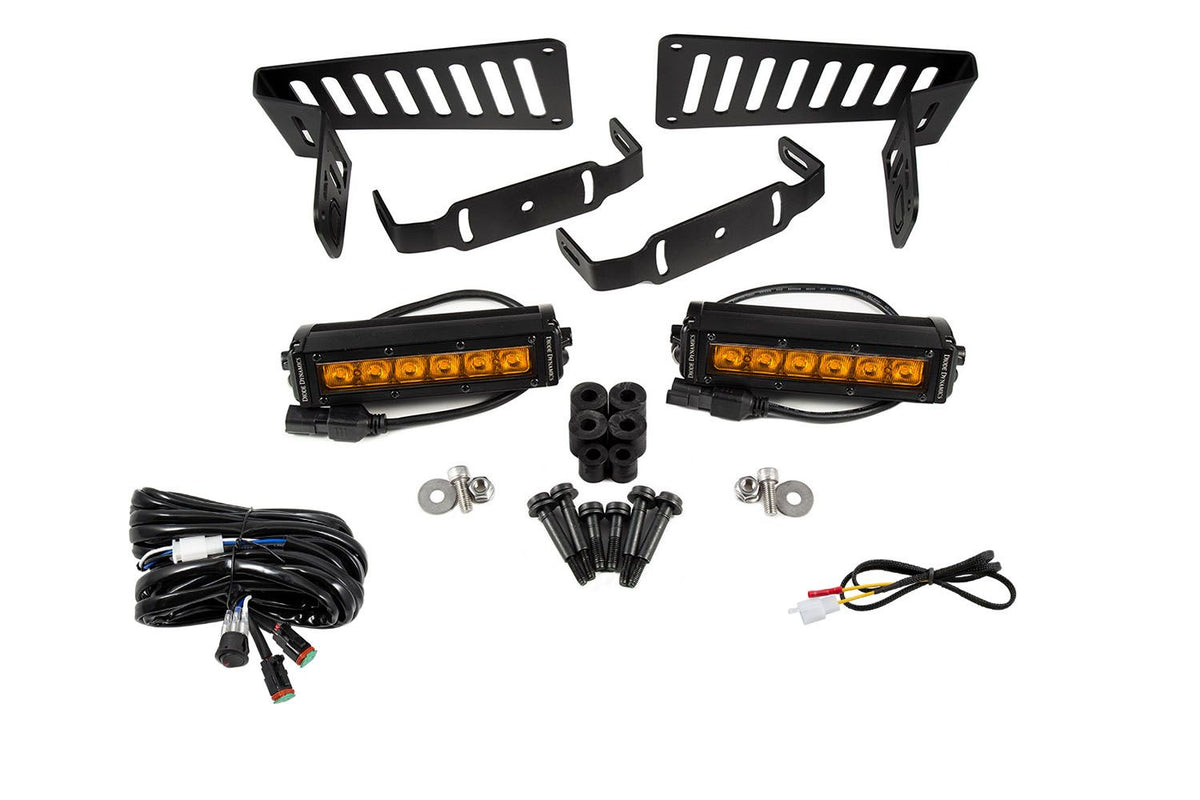 Diode Dynamics - Jeep JL 2018-2019 Stage Series 6 Inch Cowl LED Kit Amber Driving