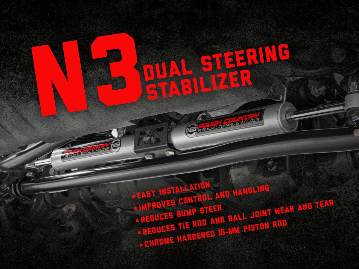 N3 Steering Stabilizer | Dual | 2-8 Inch Lift | Ford F-250/F-350 Super Duty (23-24)