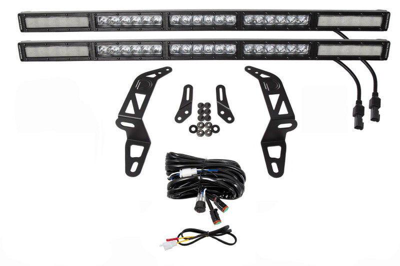 Diode Dynamics 18-21 Jeep JL Wrangler/Gladiator SS30 Bumper Bracket Kit - White Combo Dual - DD6085