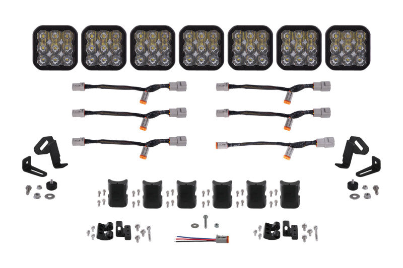 Diode Dynamics SS5 Pro Universal CrossLink 7-Pod Lightbar - White Driving - DD7258