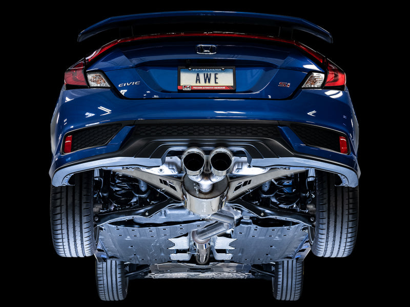 AWE Tuning 2016+ Honda Civic Si Touring Edition Exhaust w/Front Pipe &amp; Dual Chrome Silver Tips