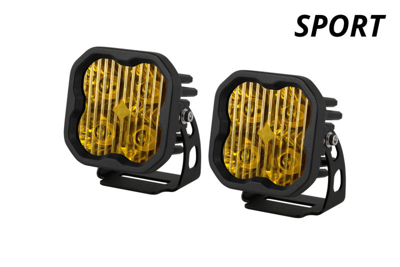 Diode Dynamics SS3 LED Pod Sport - Yellow SAE Fog Standard (Pair) - DD6126P