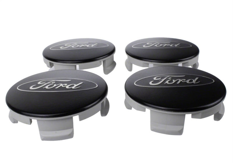 Ford Racing Ford Car Black &amp; Chrome Wheel Center Cap Kit - Satin - M-1096K-BCS