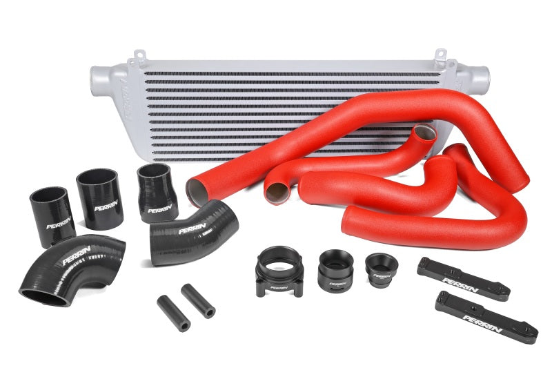 Perrin 22-23 Subaru WRX Front Mount Intercooler Kit (Red Tubes &amp; Silver Core) - PSP-ITR-441SL/RD