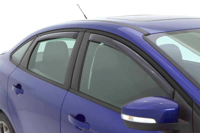 AVS 12-18 Ford Focus Ventvisor In-Channel Front &amp; Rear Window Deflectors 4pc - Smoke