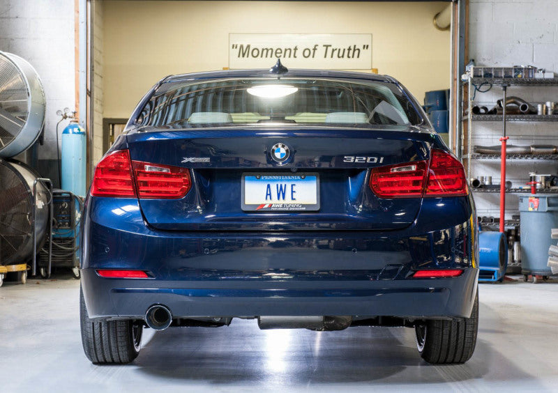 AWE Tuning BMW F30 320i Touring Exhaust &amp;amp; Performance Mid Pipe - Chrome Silver Tip (102mm)