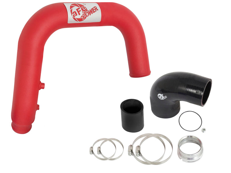 aFe BladeRunner 2.5in Red IC Tube Hot Side w/ Coupling &amp; Clamp Kit 2016 GM Colorado/Canyon 2.8L