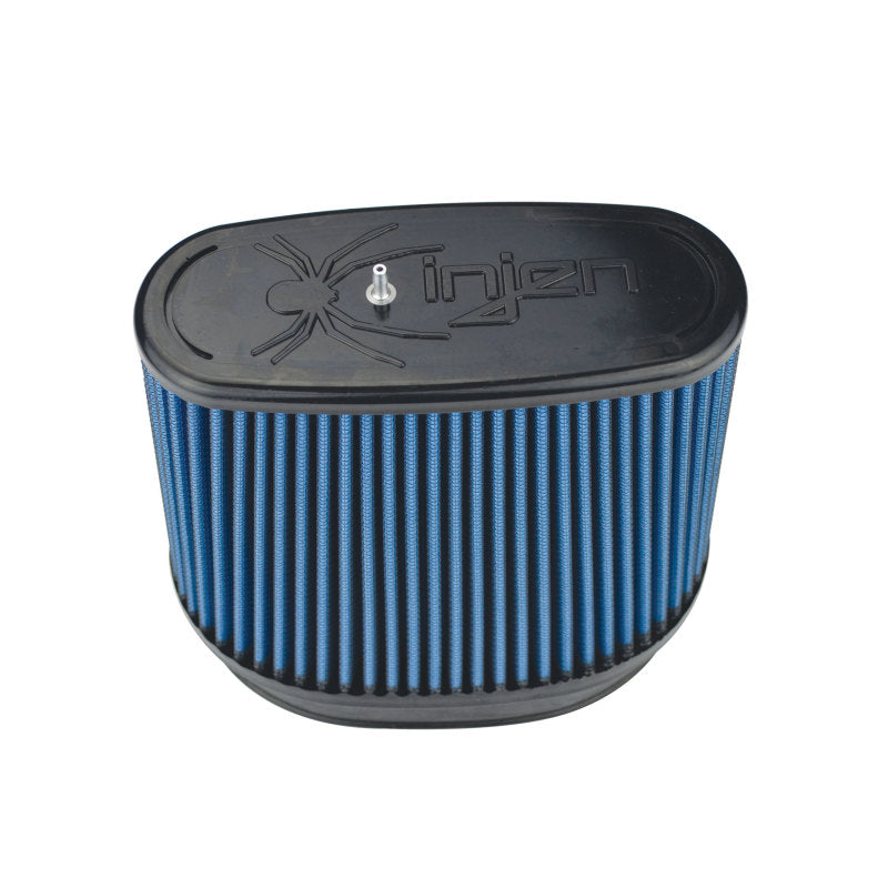 Injen NanoWeb Dry Air Filter 6.70x4.54 Oval neck/ 7.69 x 5.68 Base/ 7.25 Tall w/Barb Fit - 70 Pleat - X-1083-BB