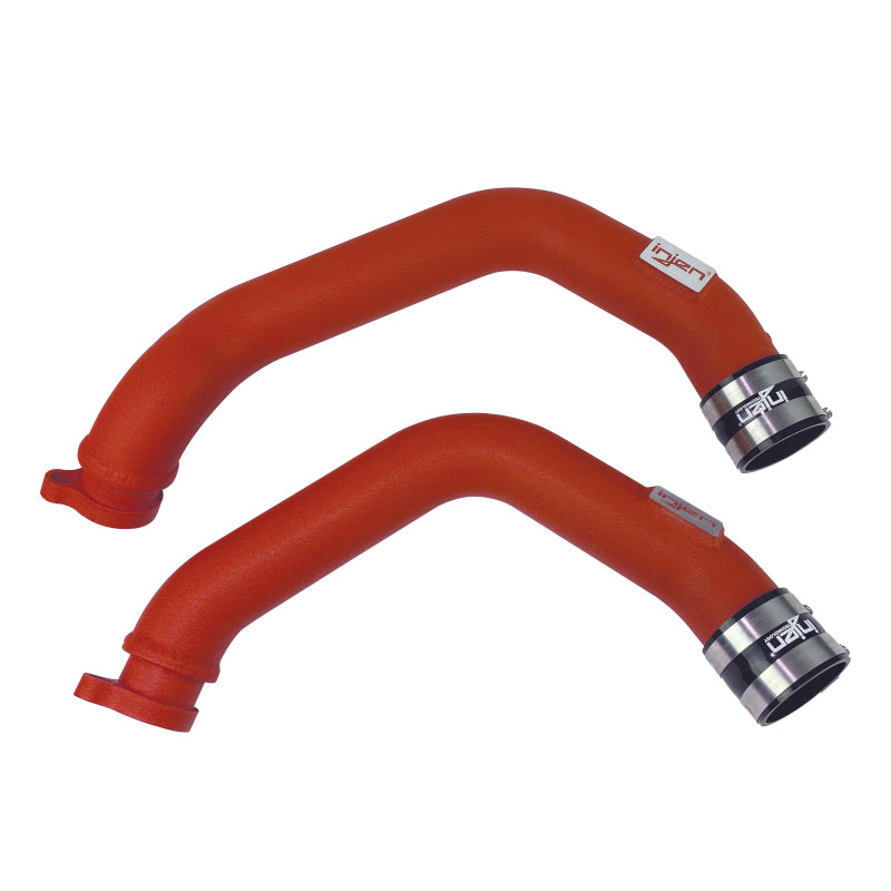 Injen 15-18 BMW M3(F80)/M4 (F82/83) 3.0L L6 Twin Turbo 2PC Aluminum Int. Charge Pipe - Wrinkle Red - SES1116ICPWR