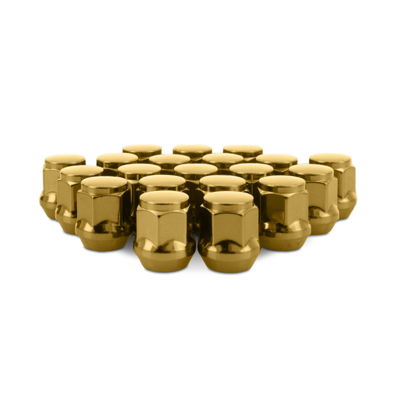 Mishimoto Steel Acorn Lug Nuts M12 x 1.5 - 20pc Set - Gold - MMLG-AC1215-20GD