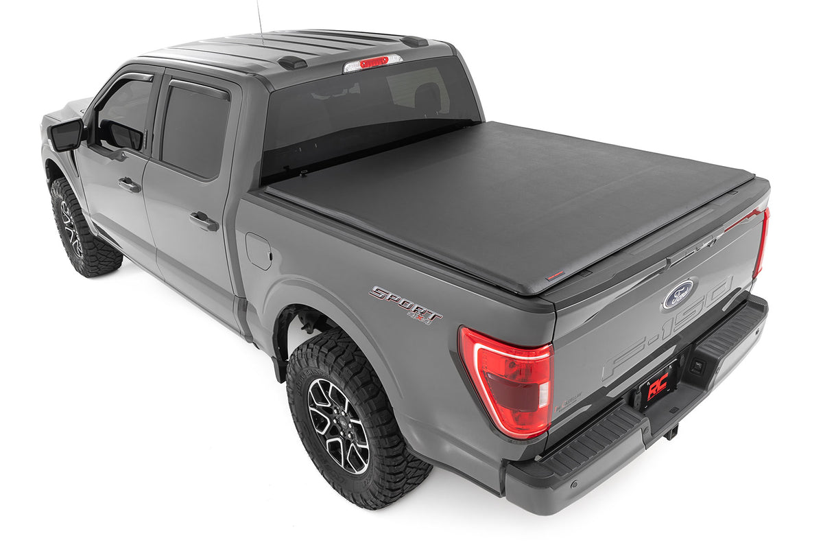 Soft Roll Up Bed Cover | 5&#39;7&quot; Bed | Ford F-150/F-150 Lightning/Raptor  (15-24)