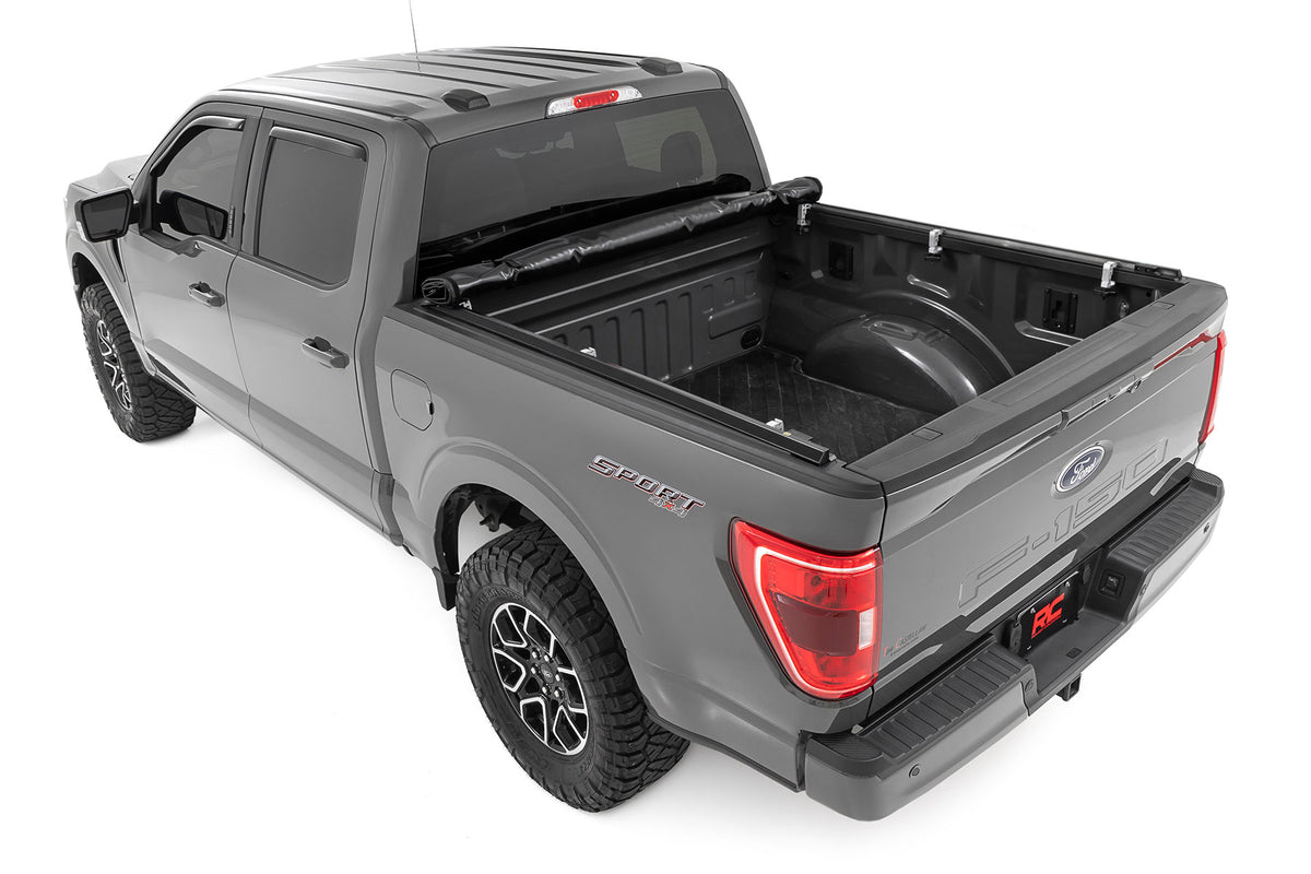 Soft Roll Up Bed Cover | 5&#39;7&quot; Bed | Ford F-150/F-150 Lightning/Raptor  (15-24)