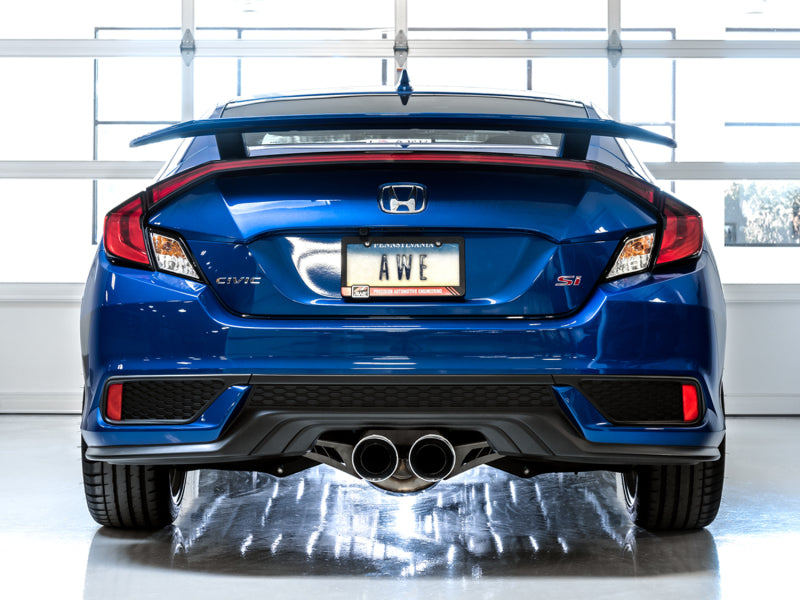 AWE Tuning 2016+ Honda Civic Si Touring Edition Exhaust w/Front Pipe &amp; Dual Chrome Silver Tips