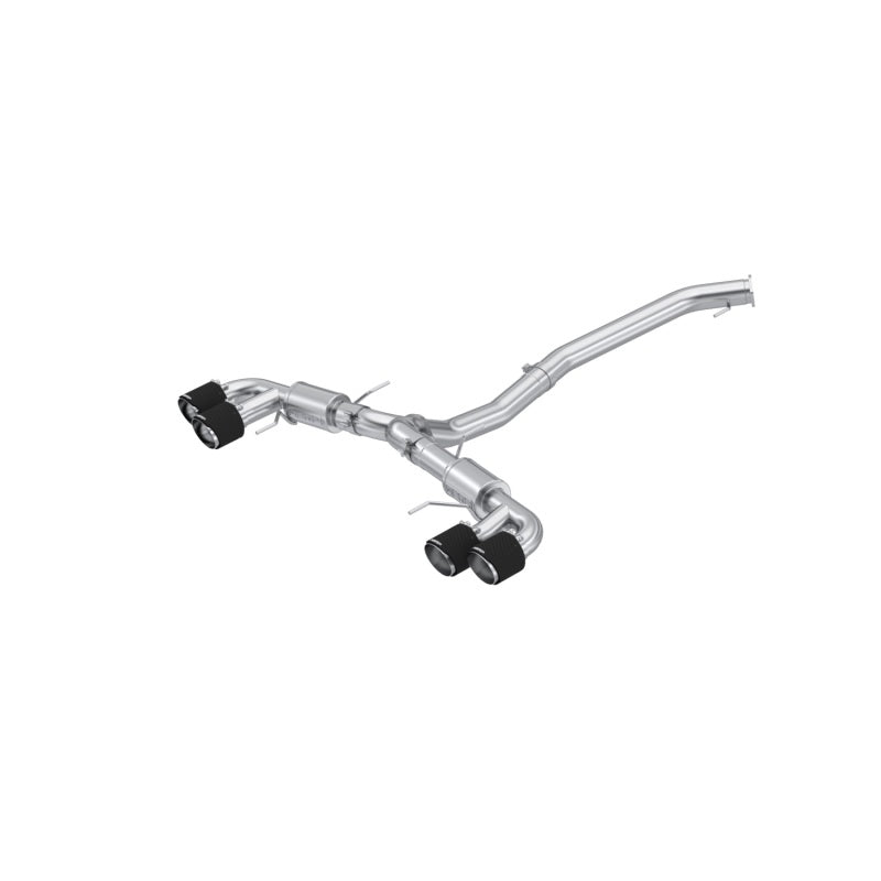 MBRP 2009-2023 Nissan GTR 3.8L Stainless Steel 3.5in Cat-Back, Dual Split Rear Quad Carbon Tips - S44073CF