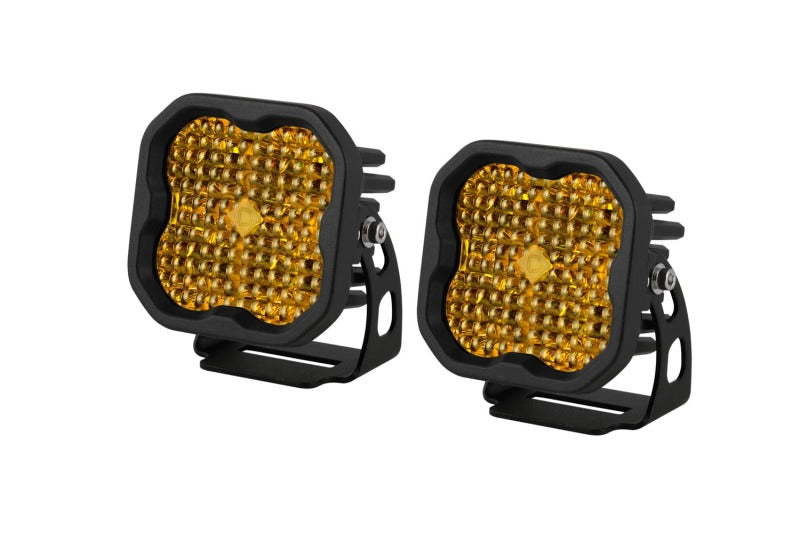 Diode Dynamics SS3 LED Pod Pro - Yellow Flood Standard (Pair) - DD6133P