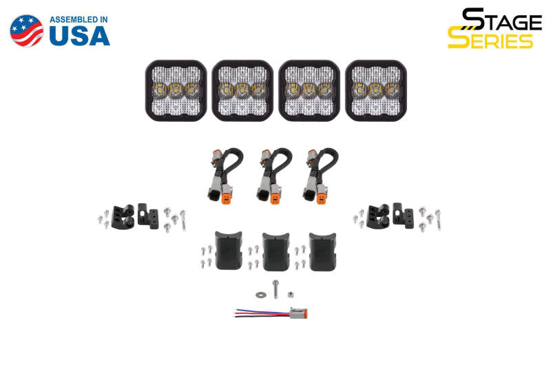 Diode Dynamics SS5 Sport Universal CrossLink 4-Pod Lightbar - White Combo - DD6794