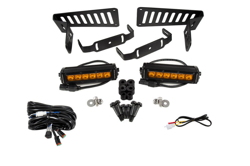 Diode Dynamics 18-21 Jeep JL Wrangler/Gladiator SS6 Cowl LED Bracket Kit - Amber Driving - DD6094