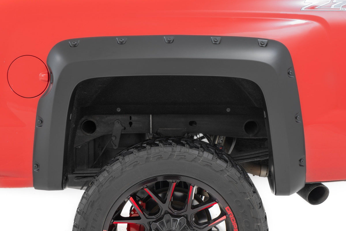 Pocket Fender Flares | 6&#39;7&quot; &amp; 8&#39; Bed | GBA Black | Chevy Silverado 1500 (14-18)/ 2500HD (15-19)