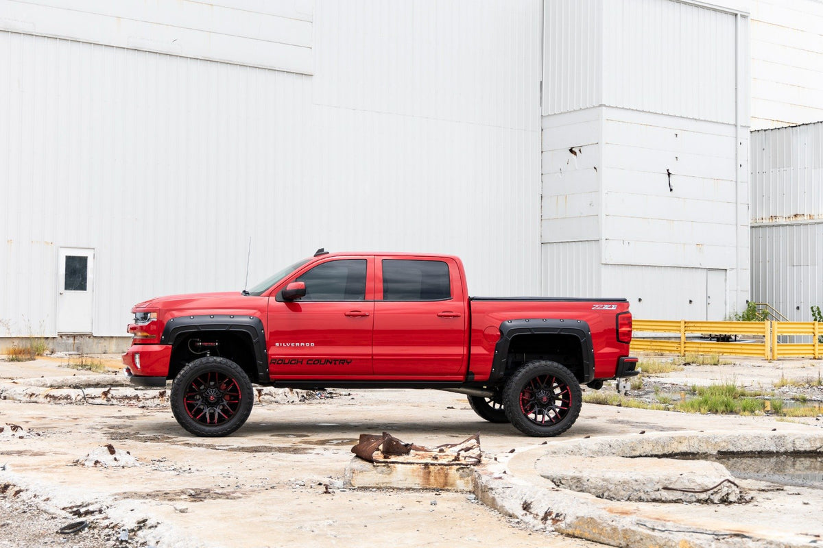 Fender Flares | Defender | 6&#39;7&quot; &amp; 8&#39; Bed | Silver | Chevy Silverado 1500 (14-18)