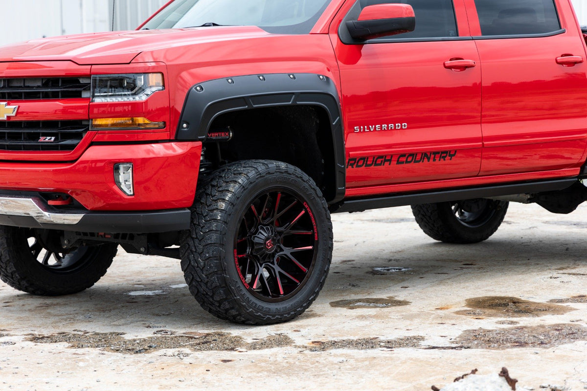 Fender Flares | Defender | 6&#39;7&quot; &amp; 8&#39; Bed | Silver | Chevy Silverado 1500 (14-18)