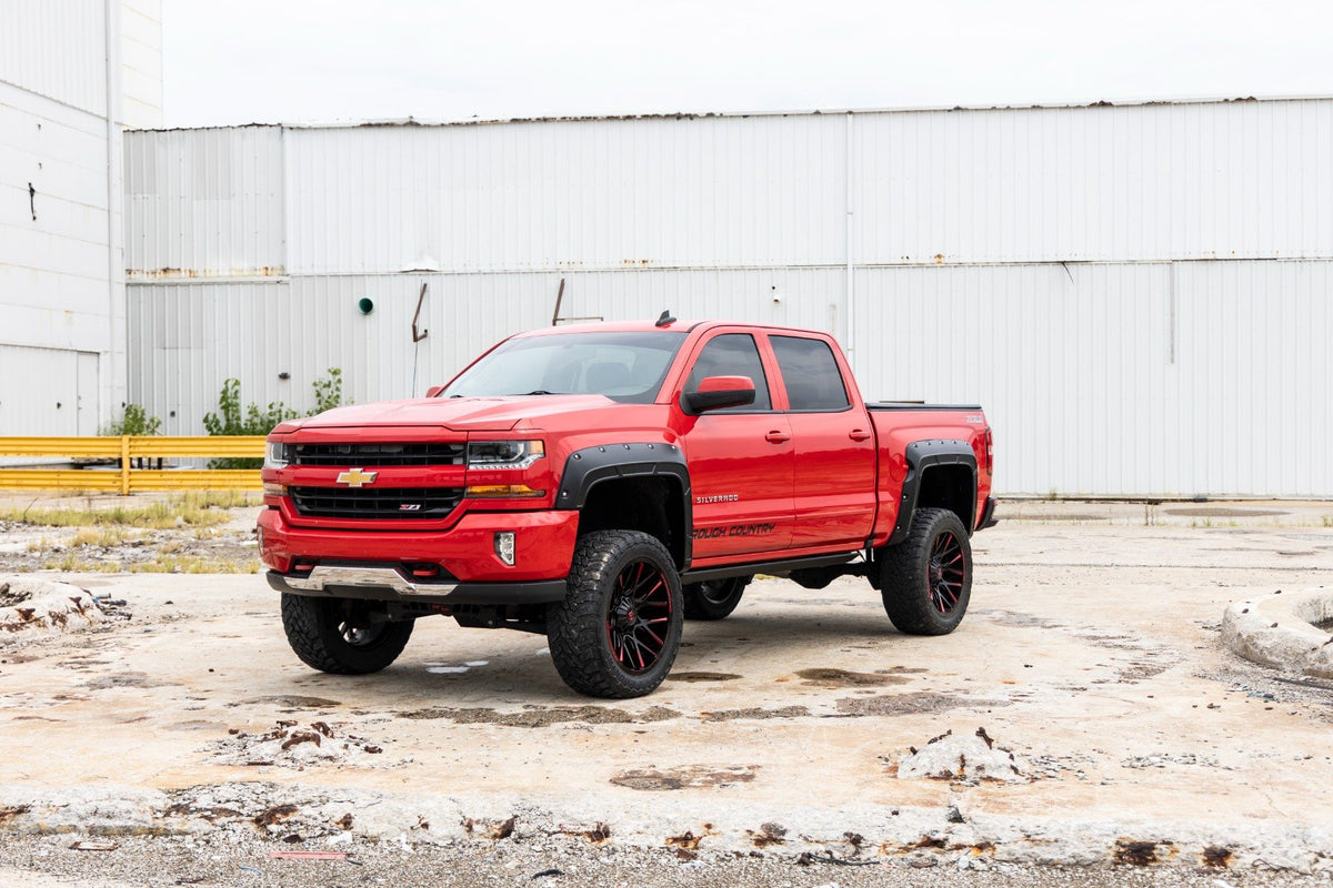 Fender Flares | Defender | 6&#39;7&quot; &amp; 8&#39; Bed | G7C Red Hot | Chevy Silverado 1500 (14-18)