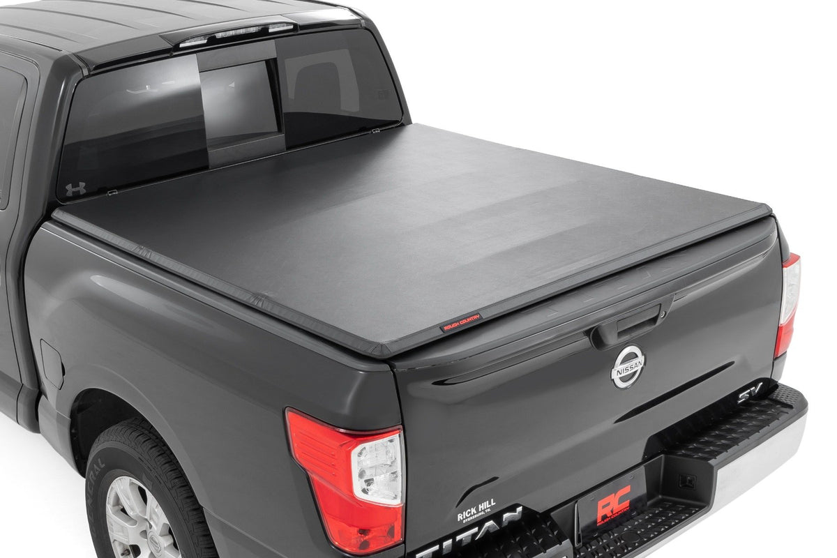 Soft Tri-Fold Bed Cover | 5&#39;7&quot; Bed | Nissan Titan 2WD/4WD (17-24)