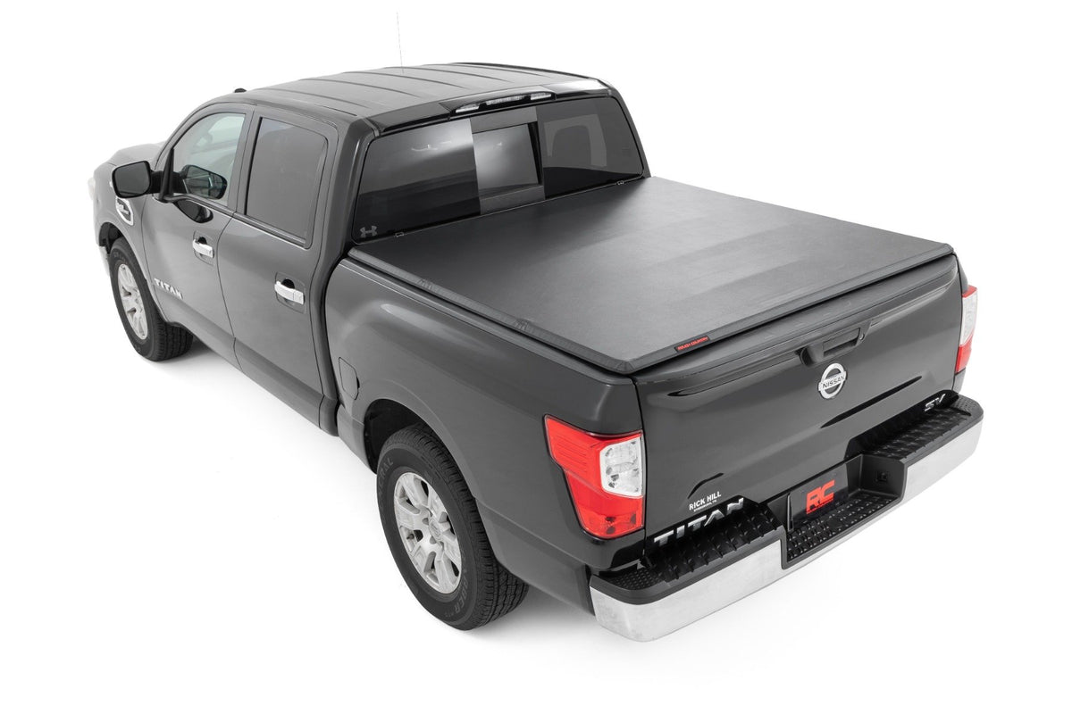 Soft Tri-Fold Bed Cover | 5&#39;7&quot; Bed | Nissan Titan 2WD/4WD (17-24)