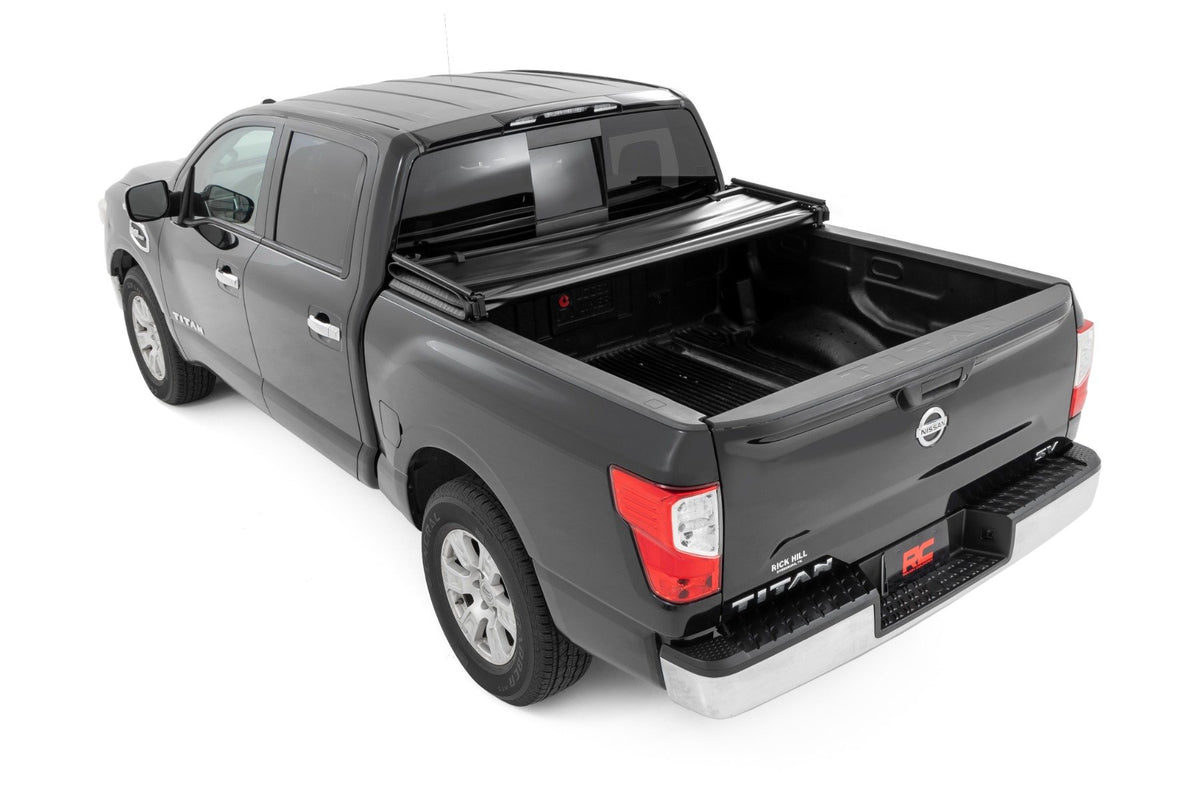 Soft Tri-Fold Bed Cover | 5&#39;7&quot; Bed | Nissan Titan 2WD/4WD (17-24)