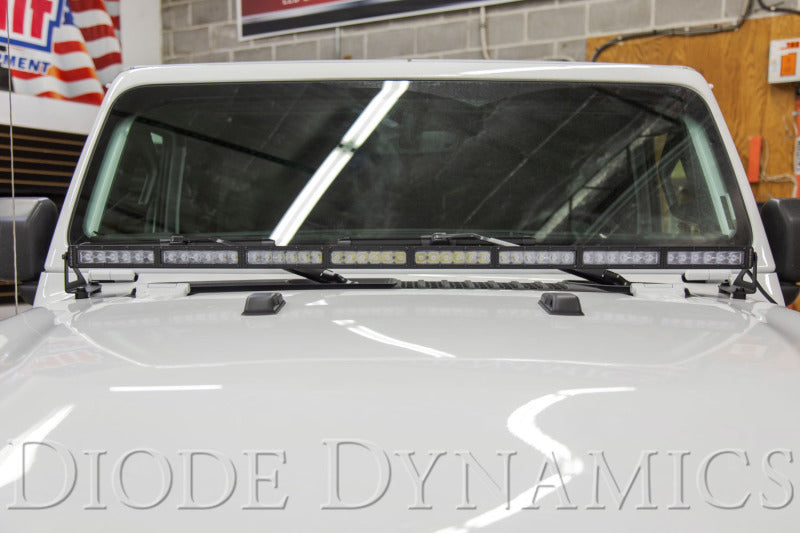 Diode Dynamics 18-21 Jeep JL Wrangler/Gladiator SS50 Hood LED Light Bar Kit - White Driving - DD6104