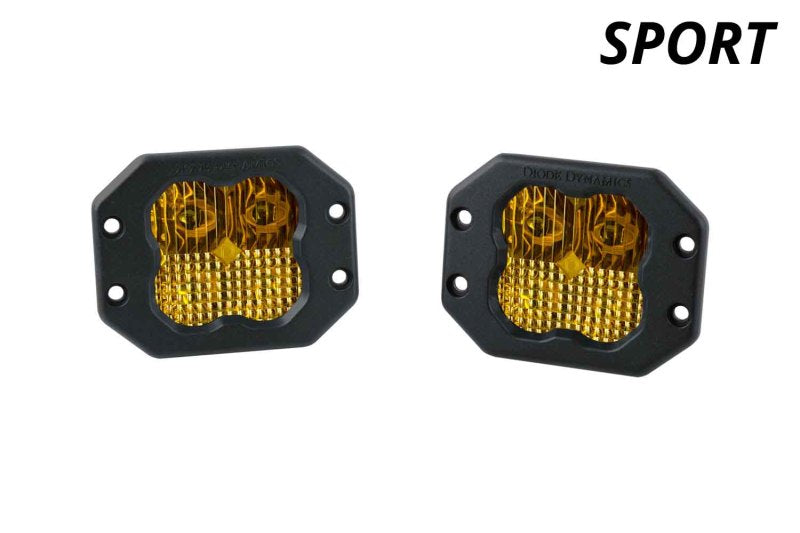 Diode Dynamics SS3 Sport ABL - Yellow Driving Flush (Pair) - DD6923P