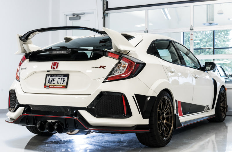 AWE Tuning 2017+ Honda Civic Type R Touring Edition Exhaust w/Front Pipe &amp; Triple Diamond Black Tips