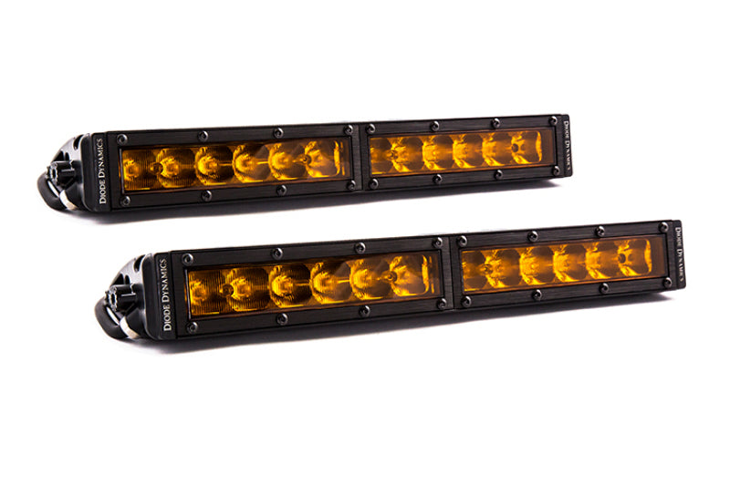 Diode Dynamics 12 In LED Light Bar Single Row Straight - Amber Driving (Pair) Stage Series - DD5037P