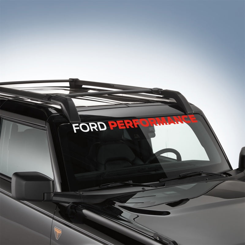 Clearance - Ford Racing Ford Performance Bronco Windshield Banner - White/Red - M-1820-BRR