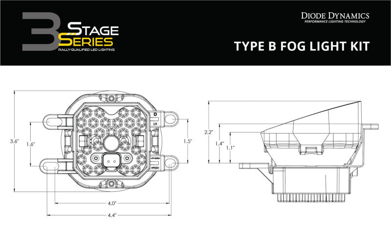 Diode Dynamics SS3 Max Type B Kit ABL - White SAE Fog - DD7001