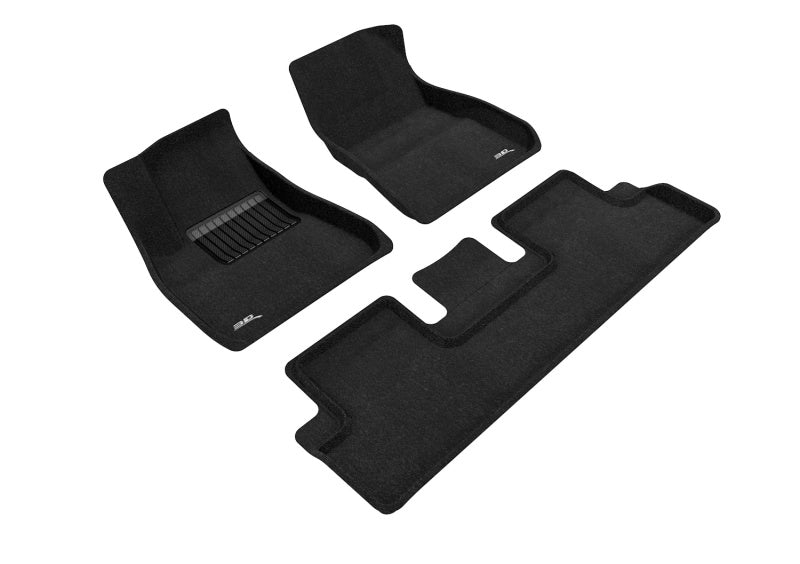 3D MAXpider 2018-2019 Tesla Model 3 Elegant 1st &amp; 2nd Row Floormats - Black