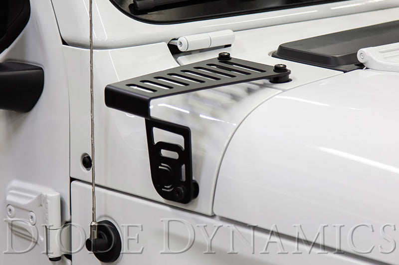 Diode Dynamics 18-21 Jeep JL Wrangler/Gladiator SS6 Cowl LED Bracket Kit - White Driving - DD6092