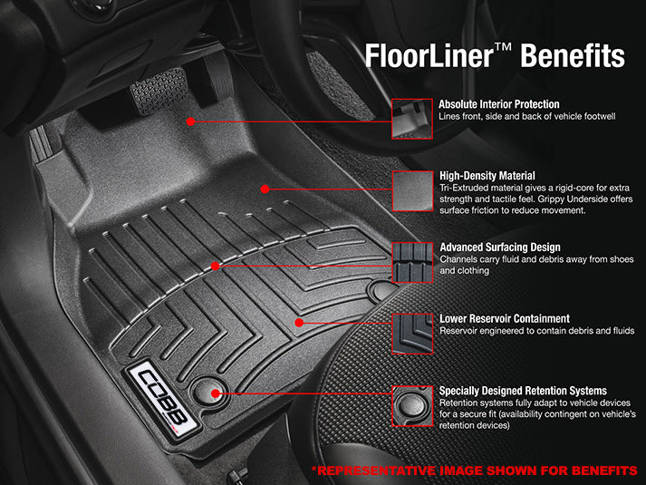 COBB 07-09 Mazdaspeed3 Front FloorLiner by WeatherTech - Black