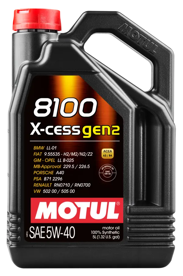 Motul 5L Synthetic Engine Oil 8100 5W40 X-CESS GEN2