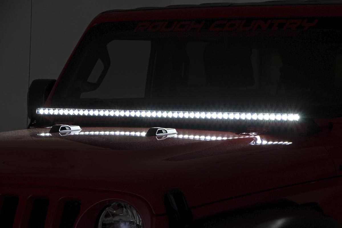 LED Light Kit | Cowl Mount | 50&quot; Spectrum Single Row | Jeep Gladiator JT/Wrangler JL (18-24)