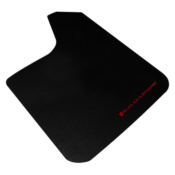 Rally Armor Universal Fit (No Hardware) Basic Black Mud Flap w/ Red Logo