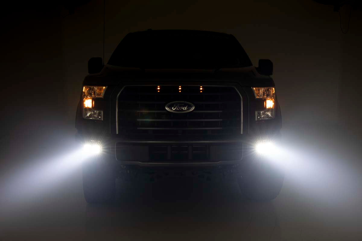 LED Light Kit | Fog Mount | Dual 2&quot; Black Pairs | Spot/Flood | Ford F-150 (15-17)