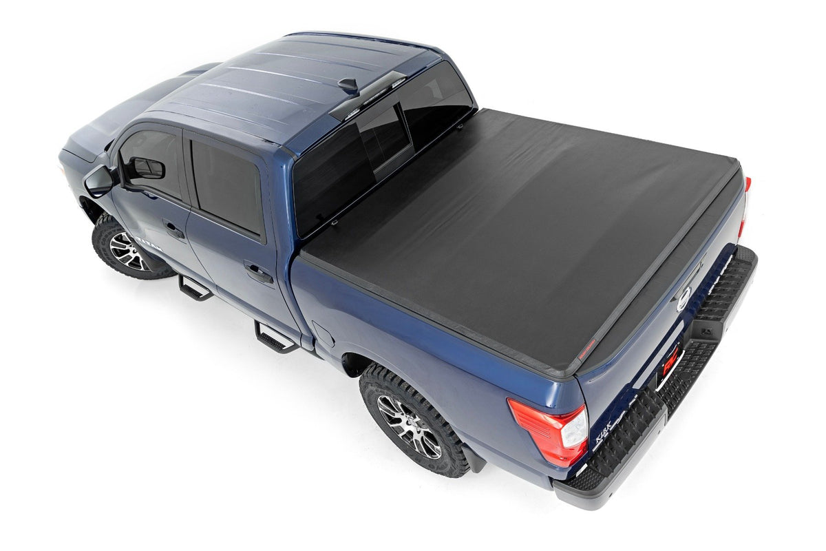 Soft Tri-Fold Bed Cover | 5&#39;7&quot; Bed | No Utl Trk | Nissan Titan (17-23)