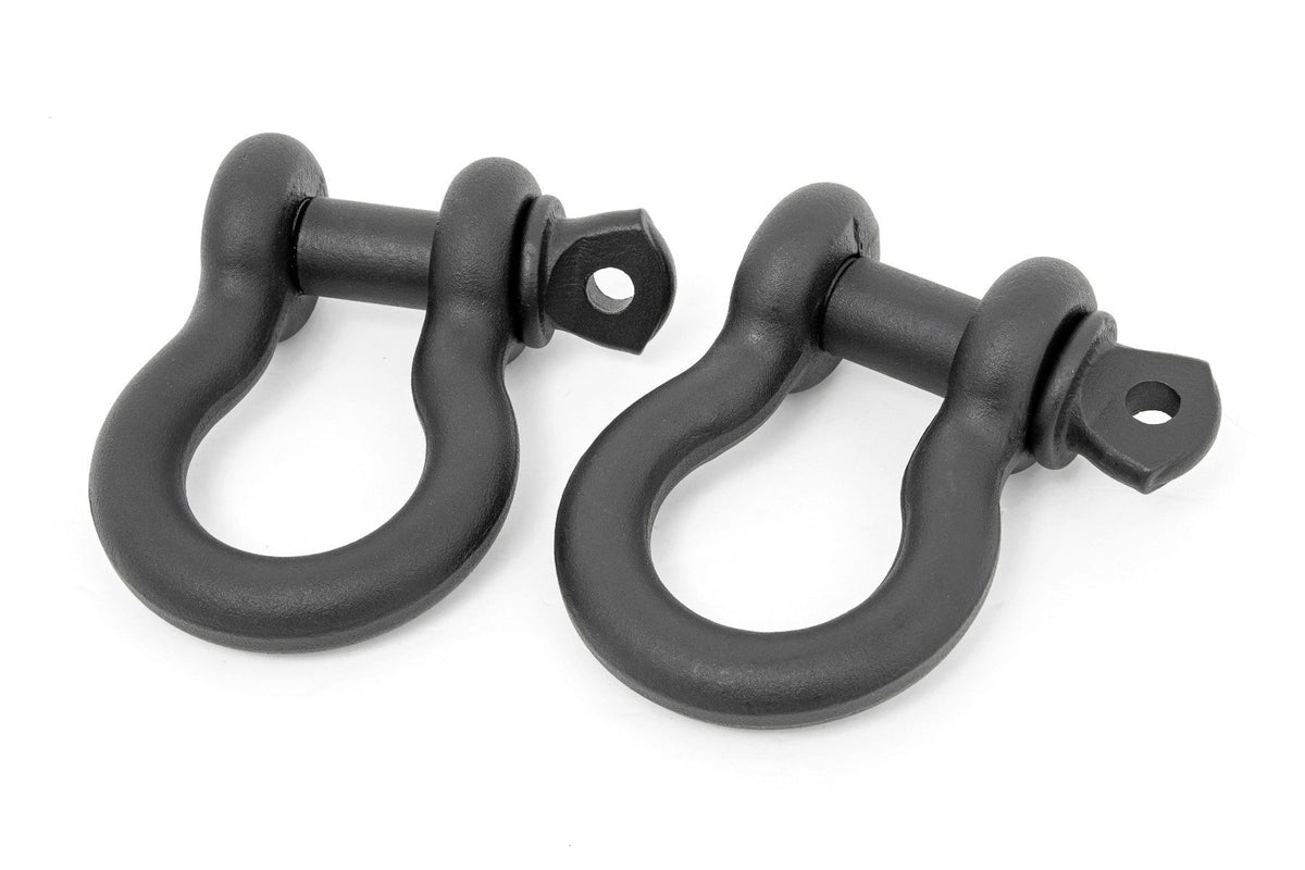 5/8 D Ring Shackles | Cast | 3/4&quot; Pin | Pair | Black