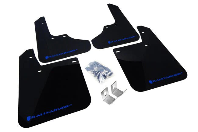 Rally Armor 08-10 Subaru WRX (Hatch &amp; Sedan) / 08-11 Impreza 2.5i Black UR Mud Flap w/ Blue Logo