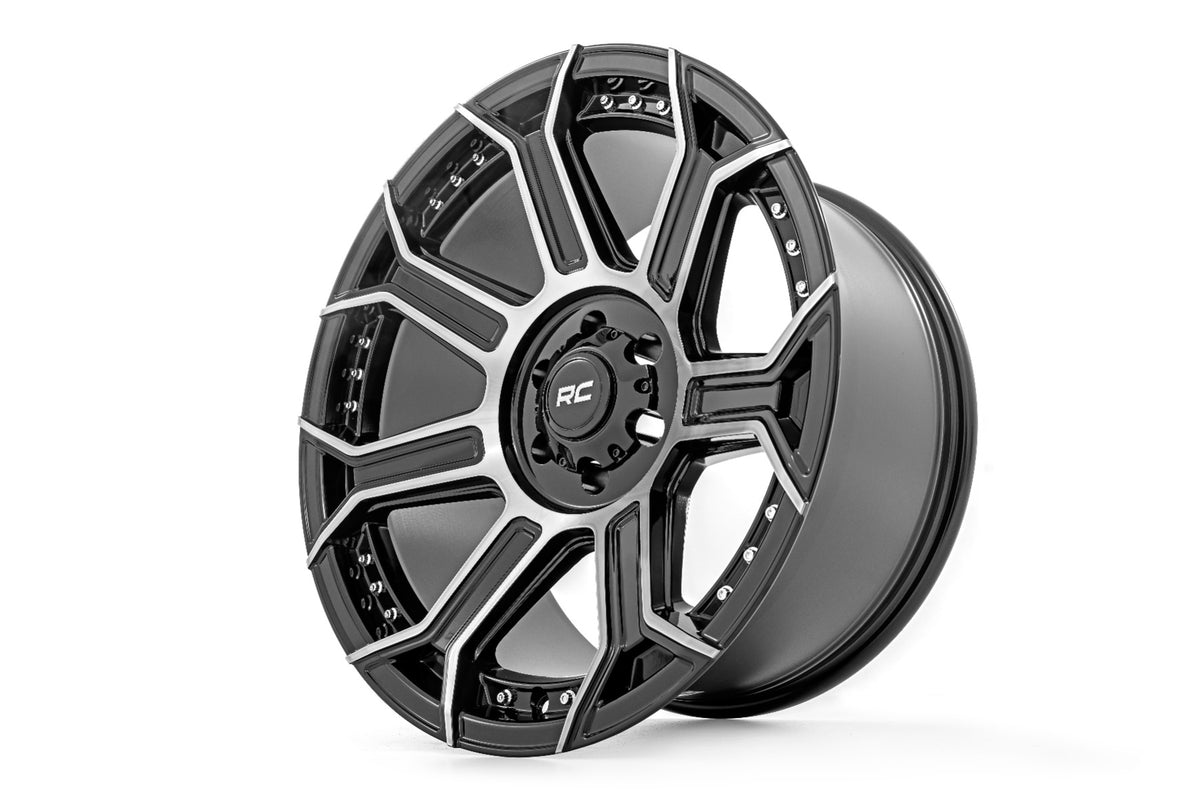 Rough Country 89 Series Wheel | One-Piece | Black Machined Gun Metal | 22x10 | 6x135 |  -19mm