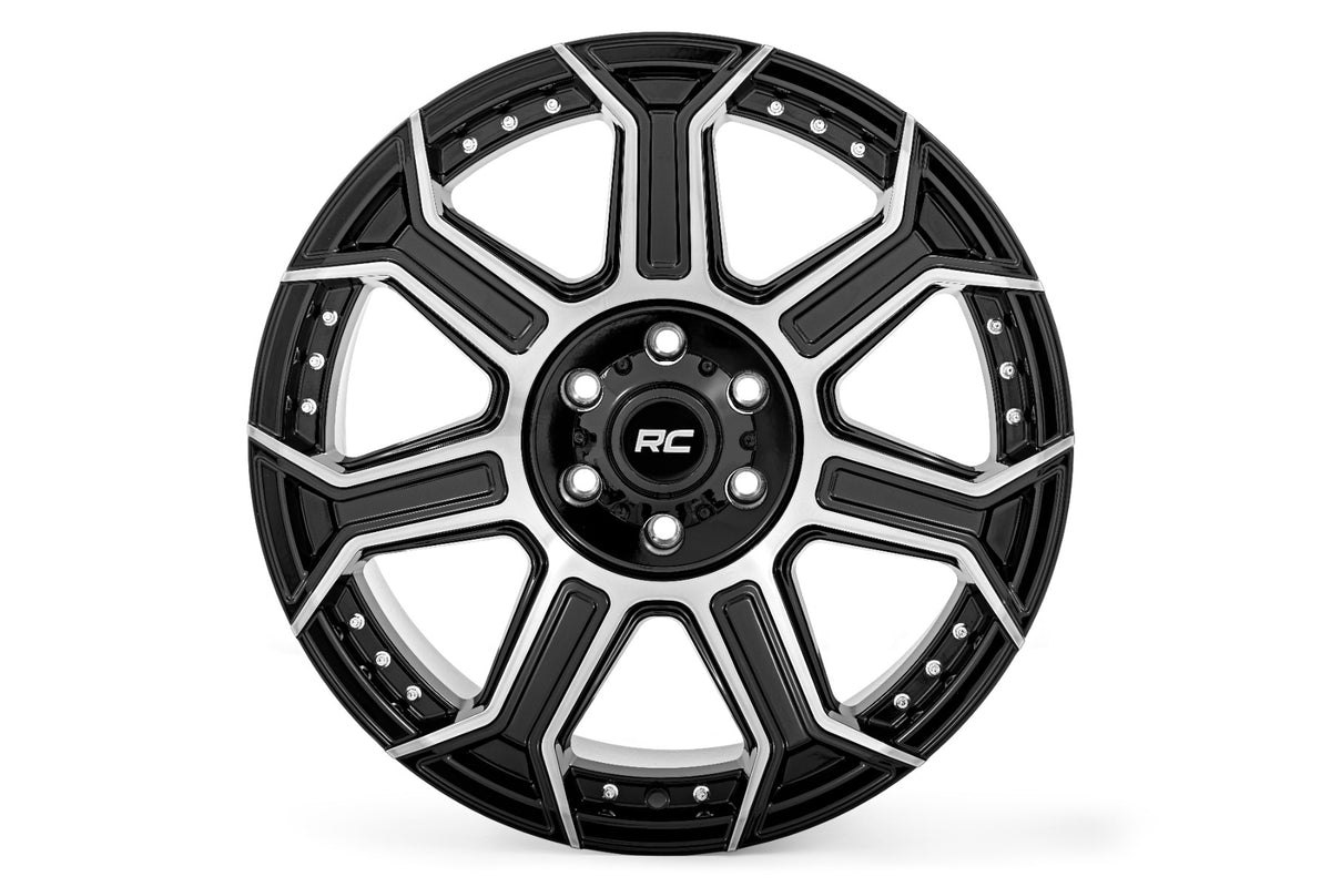 Rough Country 89 Series Wheel | One-Piece | Black Machined Gun Metal | 22x10 | 6x135 |  -19mm