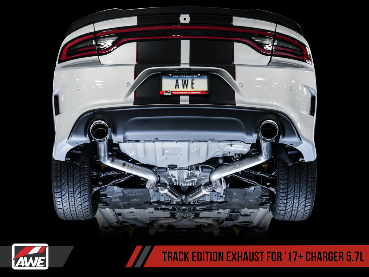 AWE Tuning 2017+ Dodge Charger 5.7L Track Edition Exhaust - Diamond Black Tips