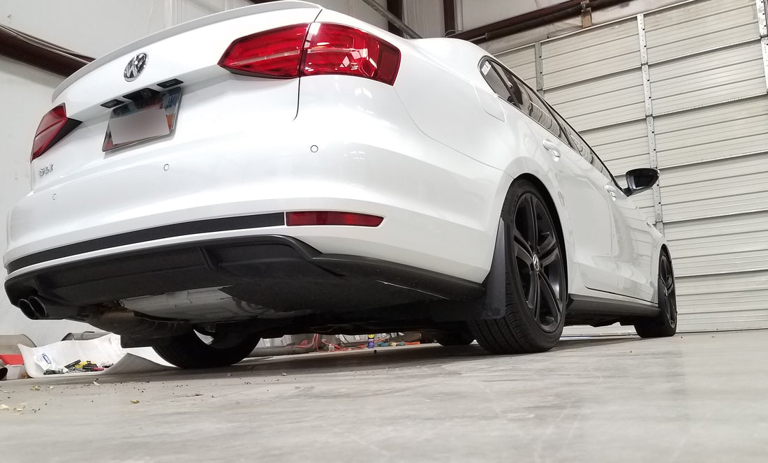 Rokblokz Short length in Black w/Black logo Installed on 2015 Jetta GLI